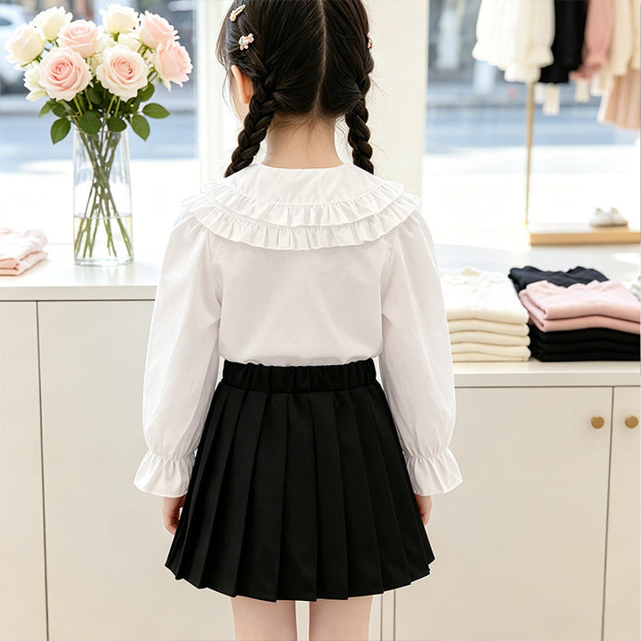 Girls elegant blouse with ruffle details Mune Fashion