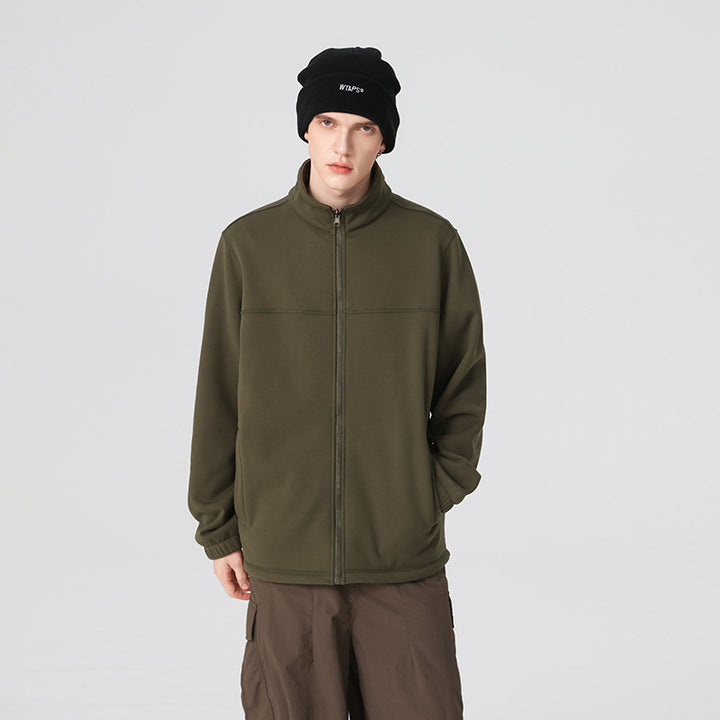 Men's Thermo-Fleece-Softshell Jacket with Stand-up Collar, Front Zipper and Elastic Cuffs Mune Fashion