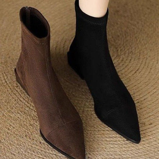 Ladies Elegant lace ankle boots with flexible shaft Mune Fashion