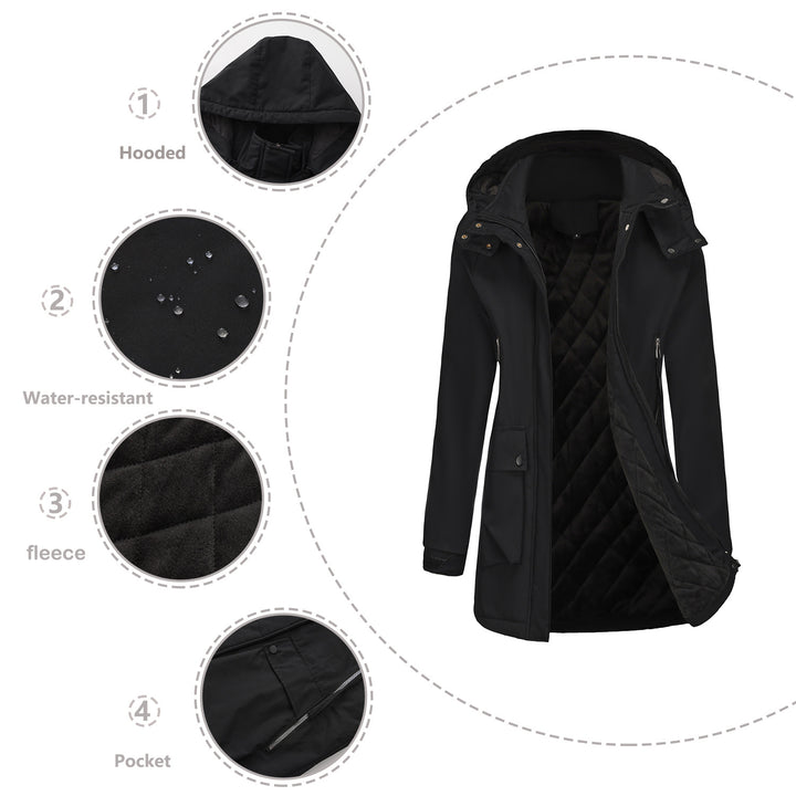 Women's lightweight hooded parka with concealed two-way zipper and patch pockets Mune Fashion