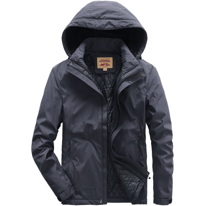 Men's water-repellent padded thermal jacket with adjustable hood and windproof membrane Mune Fashion