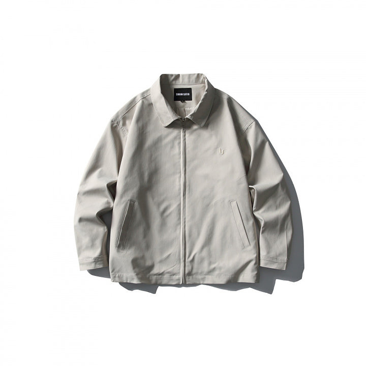 Men's Lightweight Boxy Zip Jacket with Shirt Collar and Angled Side Pockets Mune Fashion