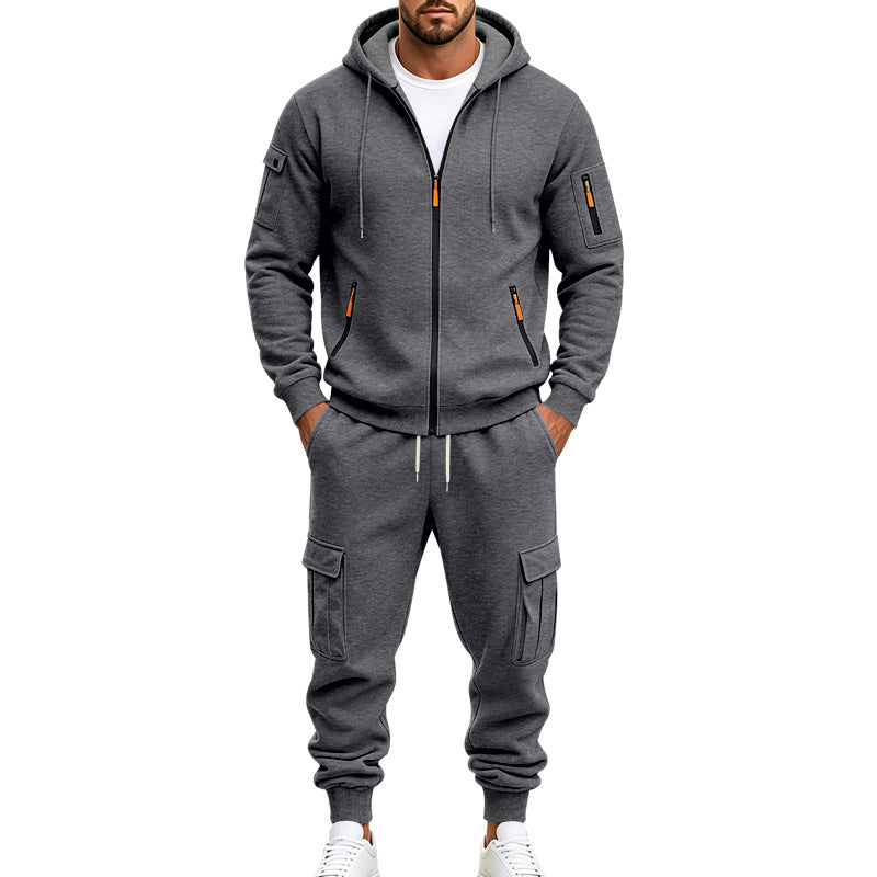 Men's Functional Cargo Sweatset with Hoodie and Multi-Pocket Jogger Mune Fashion