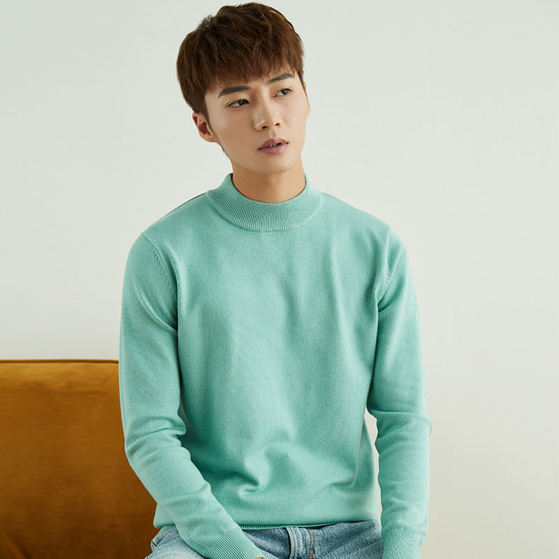 Men's High Neck Pullover in Fine Knit with Slim Fit Mune Fashion