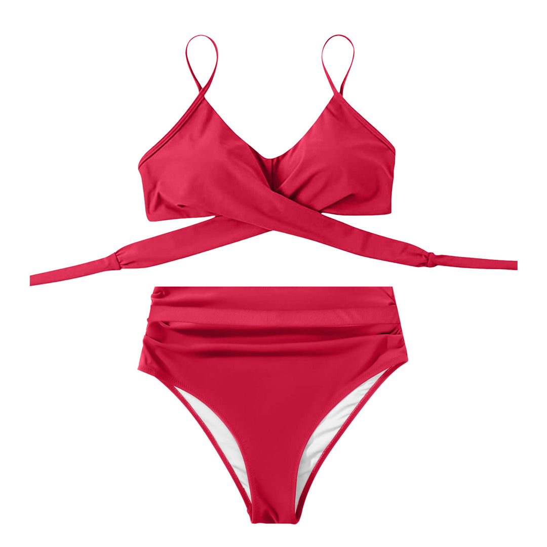 Women's High-Waist Bikini Set with stylish wrap top Mune Fashion