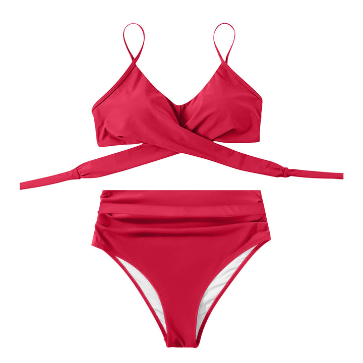 Women's High-Waist Bikini Set with stylish wrap top Mune Fashion
