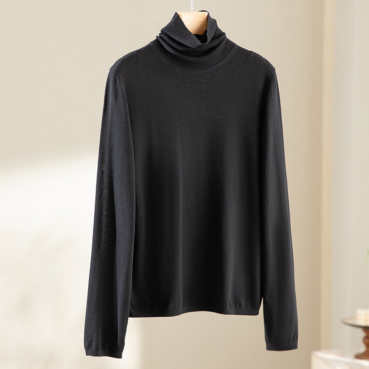 Women's Ultralight Fine Knit Turtleneck Sweater with Slim Silhouette and Fine Ribbed Edges Mune Fashion