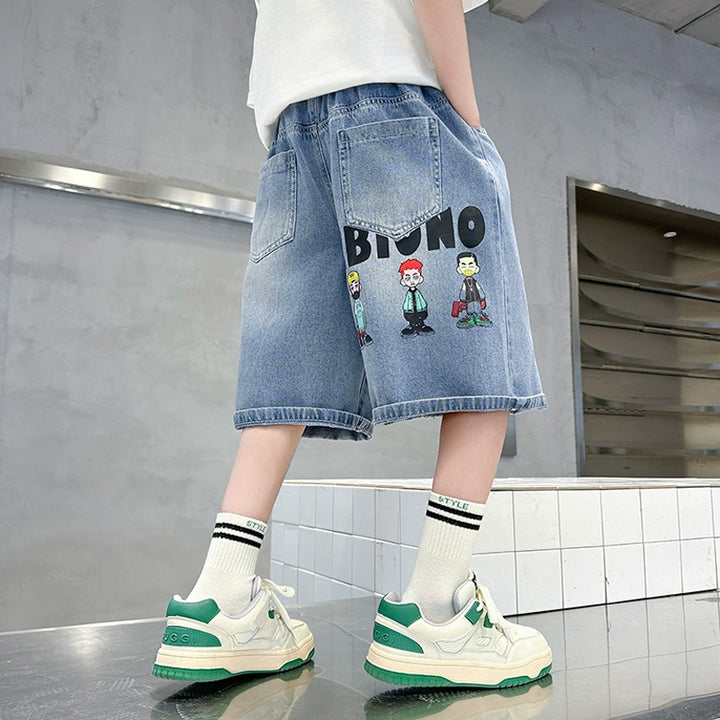 Unisex casual denim shorts with removable print Mune Fashion