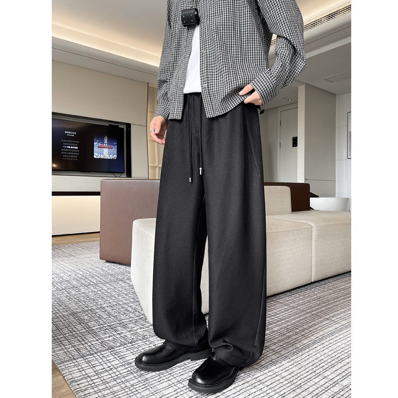Men's Loose Lounge Pants with Elastic Waistband, Drawstring, and Soft Jersey Material Mune Fashion
