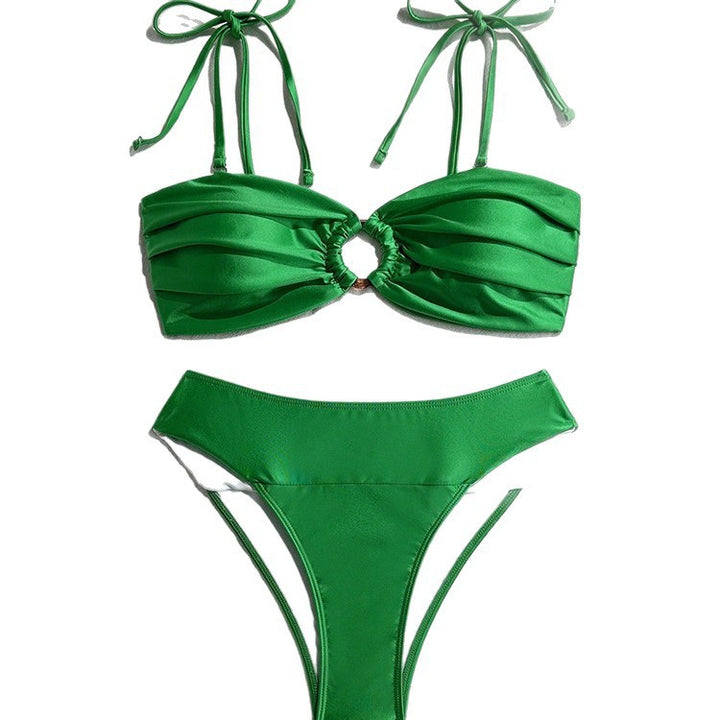 Women’s bandeau bikini with decorative gathering and ring element Mune Fashion