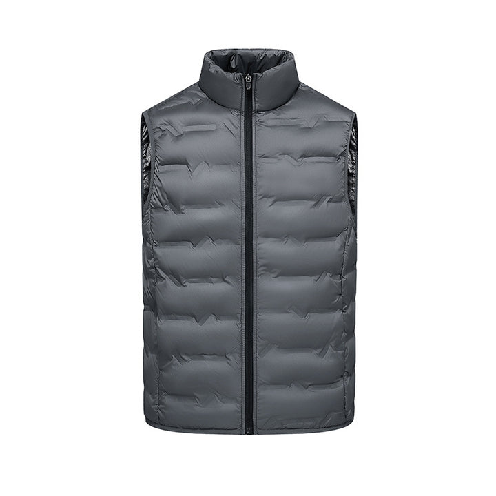 Men's Lightweight Down Look Vest with High Collar, Heat Panels & Concealed Insert Pockets Mune Fashion