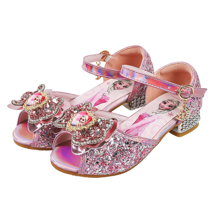 Girls Sparkling Princess Ballerinas with Decorative Floral Motif Mune Fashion