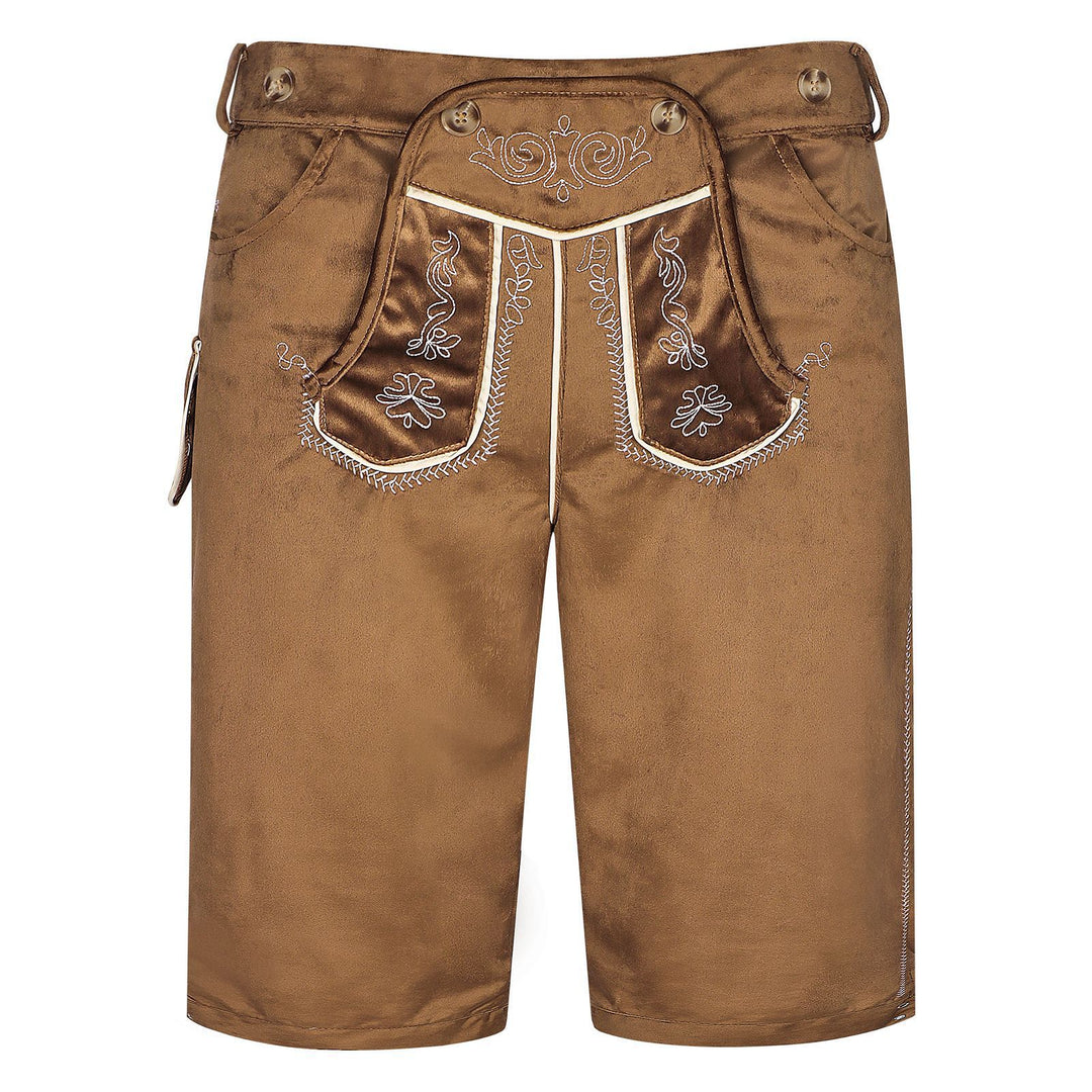 Men's short traditional trousers with embroidered front and comfort waistband Mune Fashion
