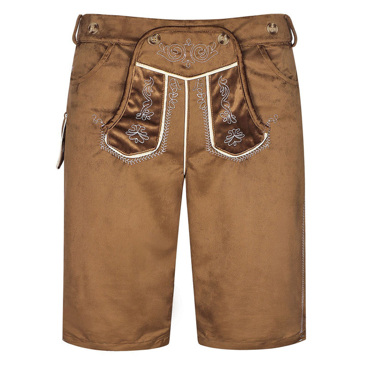 Men's short traditional trousers with embroidered front and comfort waistband Mune Fashion