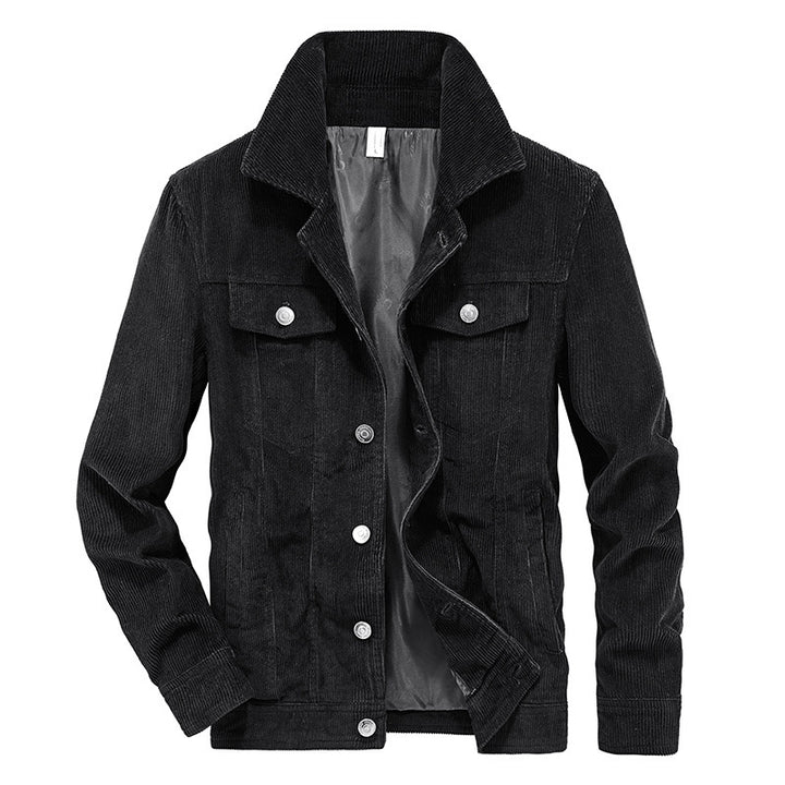 Men's fine cord work jacket in trucker cut with hidden button placket Mune Fashion