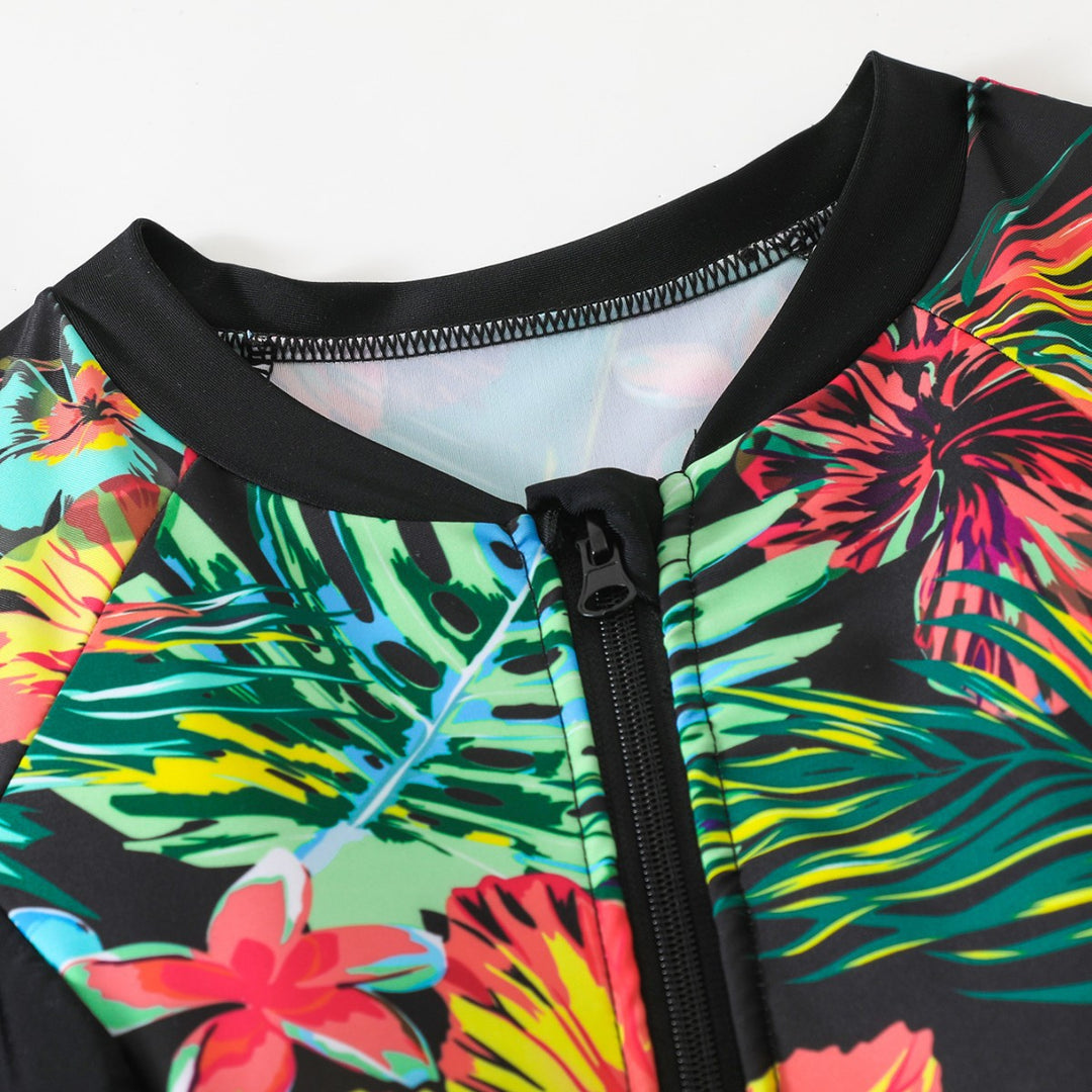 Women One-Piece Swimsuit with Floral Pattern Mune Fashion