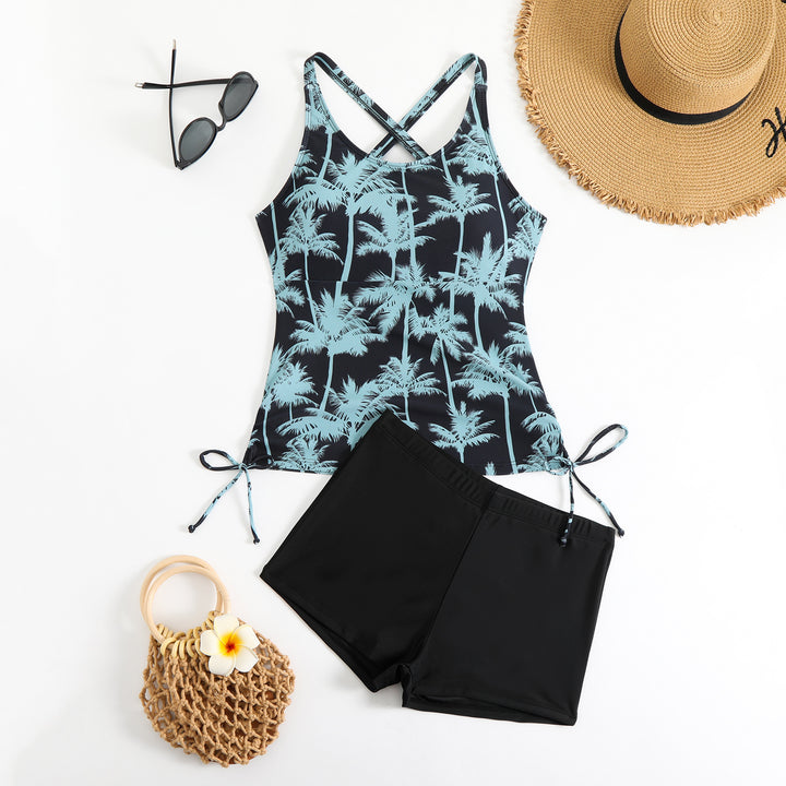 Ladies tankini with adjustable straps and casual shorts Mune Fashion