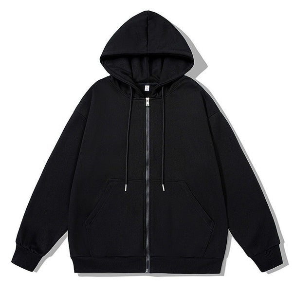 Unisex oversized hoodie jacket with a wide shoulder cut, full-length zipper, and French-Terry Mune Fashion