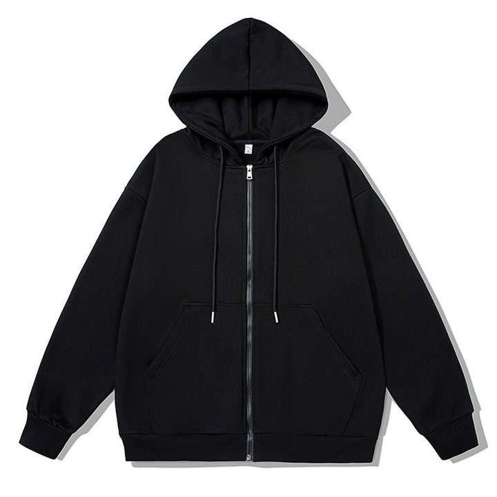 Unisex oversized hoodie jacket with a wide shoulder cut, full-length zipper, and French-Terry Mune Fashion