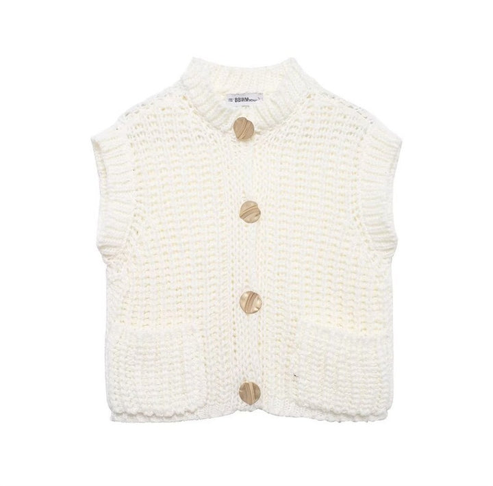 Women Chunky Knit Oversized Cardigan with Decorative Buttons Mune Fashion
