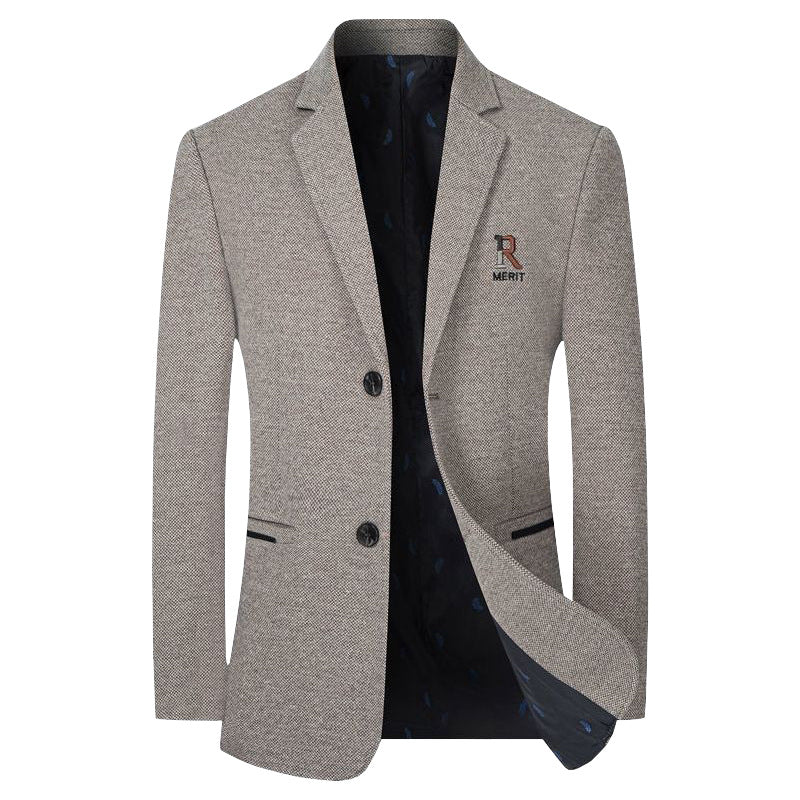 Men's Blazer Slim-Fit made of textured wool blend with contrasting inner lining Mune Fashion