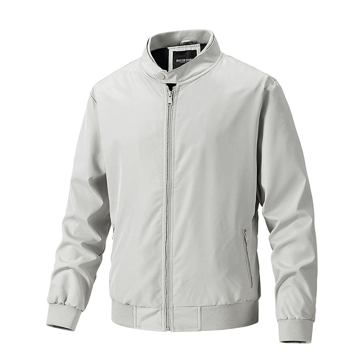 Men's lightweight windproof bomber jacket with stand-up collar and zipper Mune Fashion