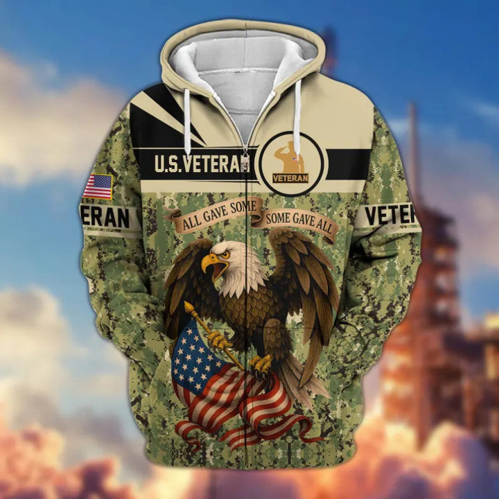 Men's hoodie with American veteran motif Mune Fashion