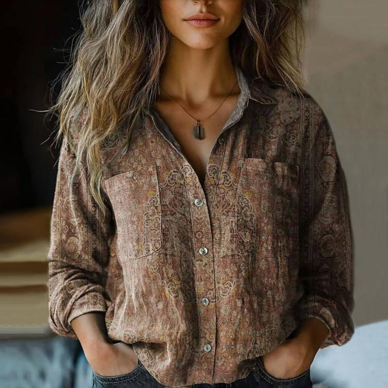 Ladies Stylish Blouse with Paisley Pattern Mune Fashion