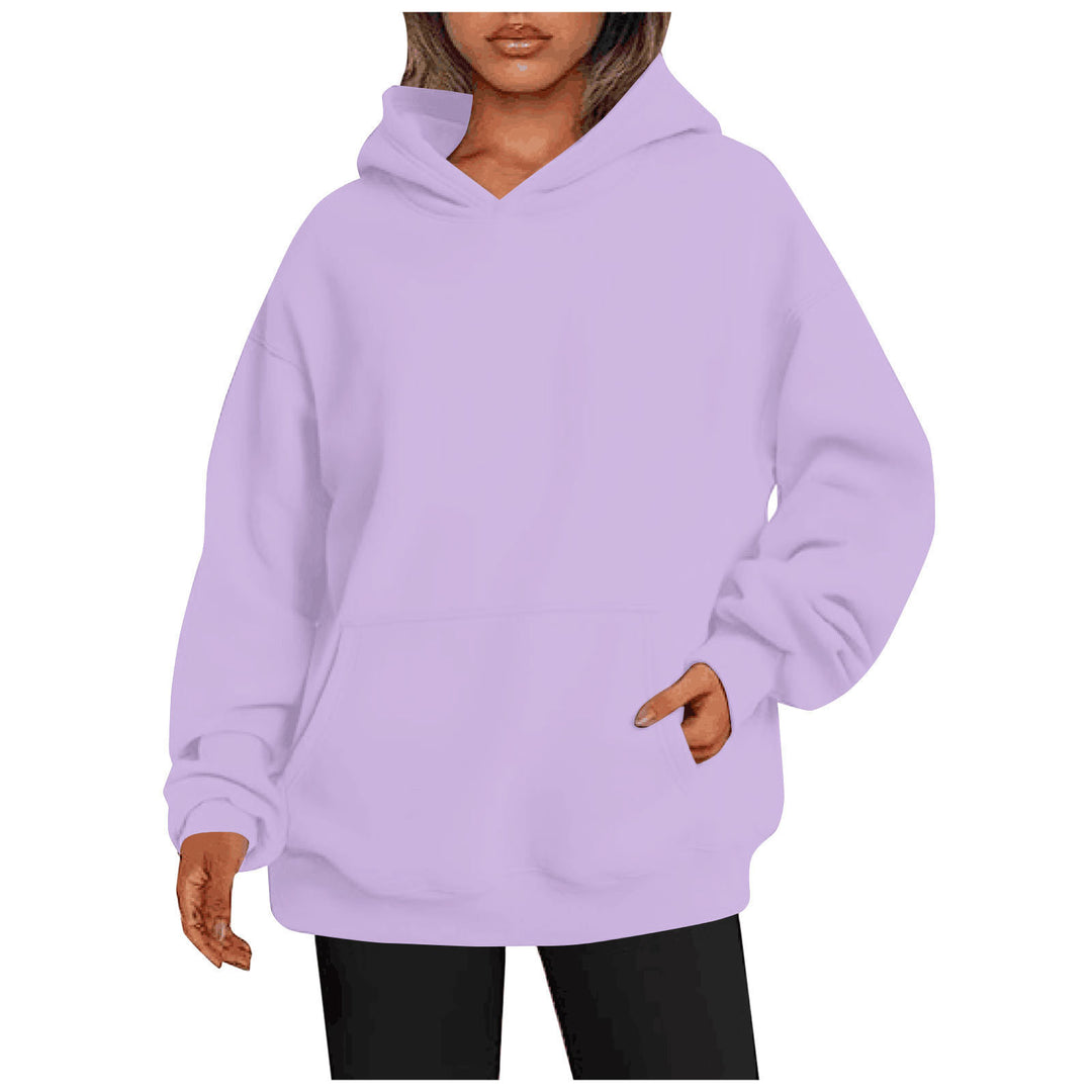 Women's oversized hooded sweatshirt made of soft cotton blend with kangaroo pocket Mune Fashion