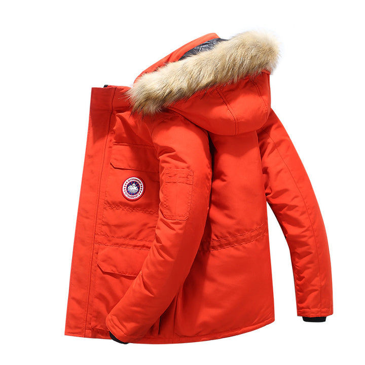 Men's Thermal Insulating Winter Parka with Faux Fur Hood and Functional Lining Mune Fashion