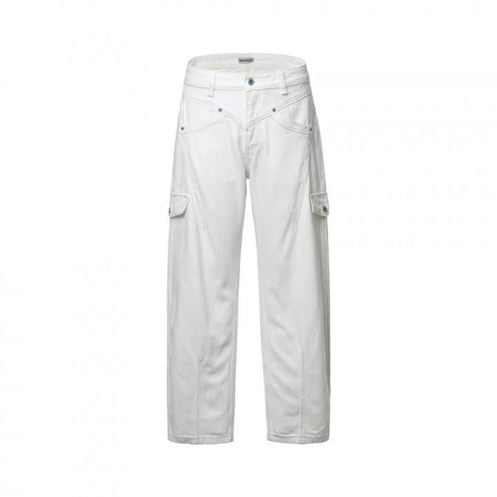 Women's High-Waisted Cargo Pants Relaxed Fit with Flap Pockets and Raw Hem Mune Fashion