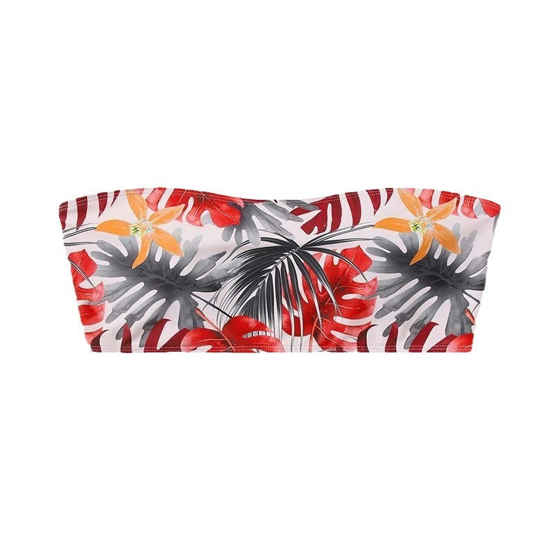Women's bandeau bikini top with luxurious floral design Mune Fashion