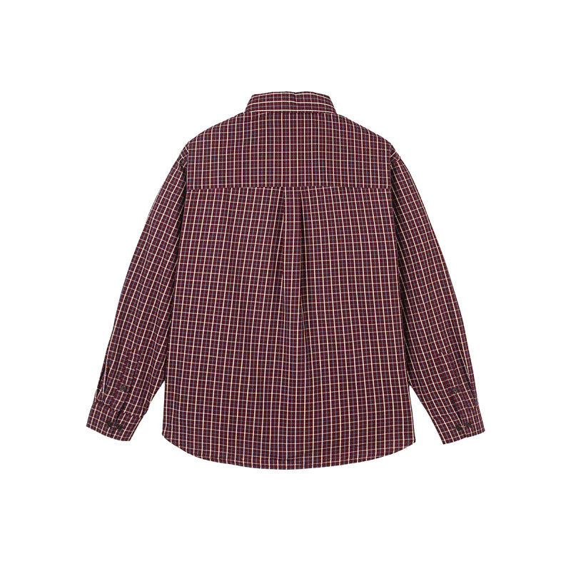 Men's Oversize Checkered Shirt with Rounded Hem and Diagonal Breast Pocket Detail Mune Fashion