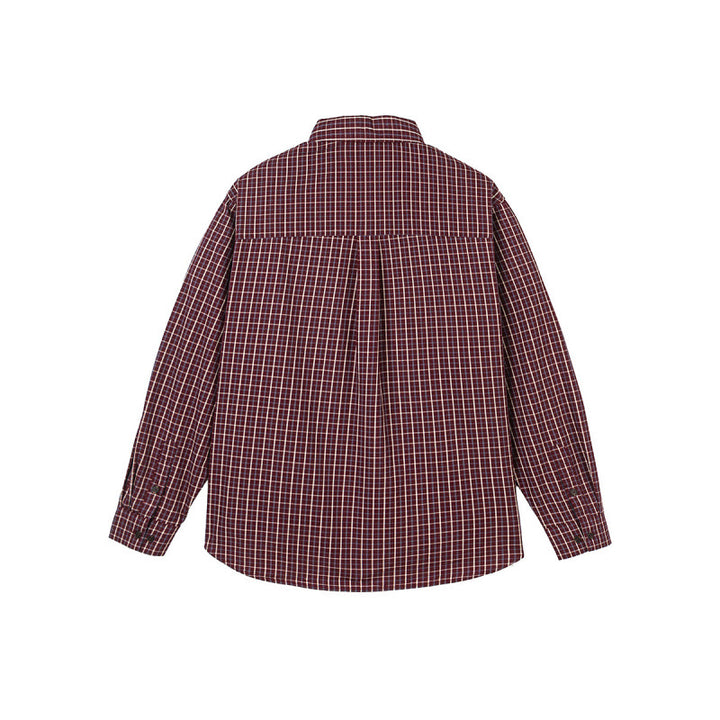 Men's Oversize Checkered Shirt with Rounded Hem and Diagonal Breast Pocket Detail Mune Fashion