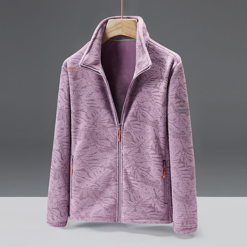 Women's fleece jacket with floral pattern Mune Fashion