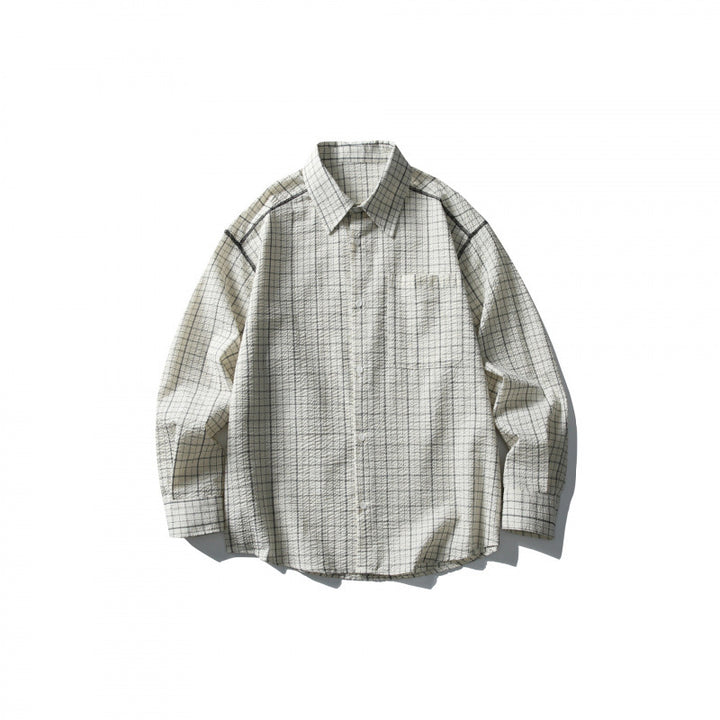 Unisex Oversized Shirt Jacket in Checkered Design with Chest Pocket Mune Fashion