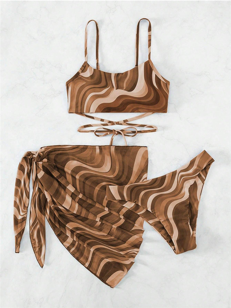 Women's Trendy Swimwear Set with Wrap Skirt Mune Fashion