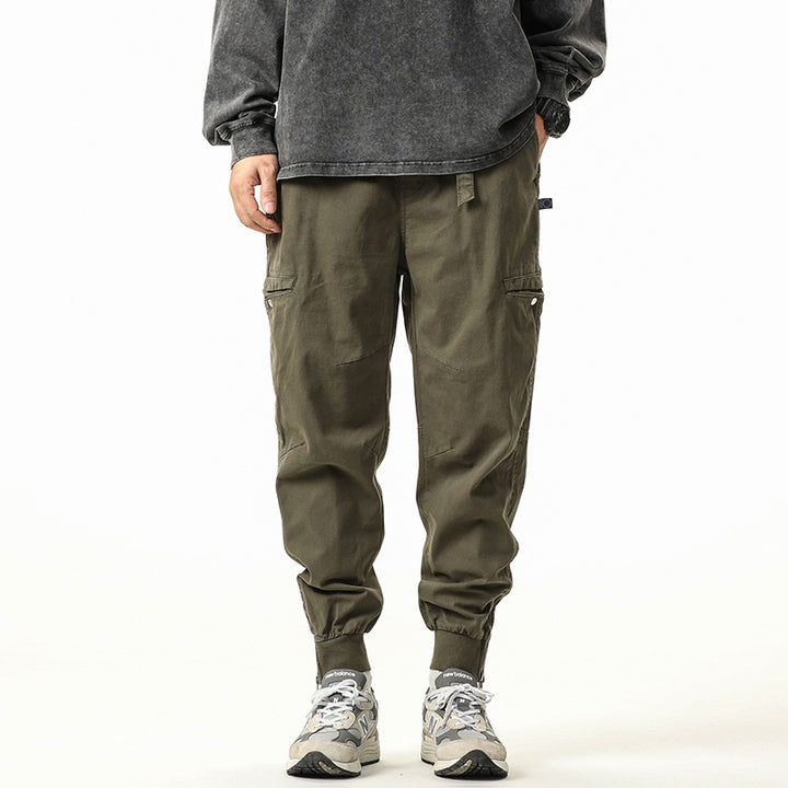Herren Cargohose im Jogger-Stil mit elastischem Bund, Bündchen und Utility-Taschen Mune Fashion