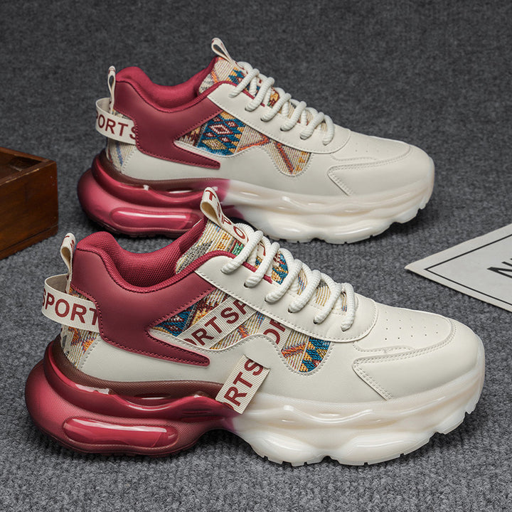 Women's Platform Sneakers with voluminous sole and woven ethnic details Mune Fashion