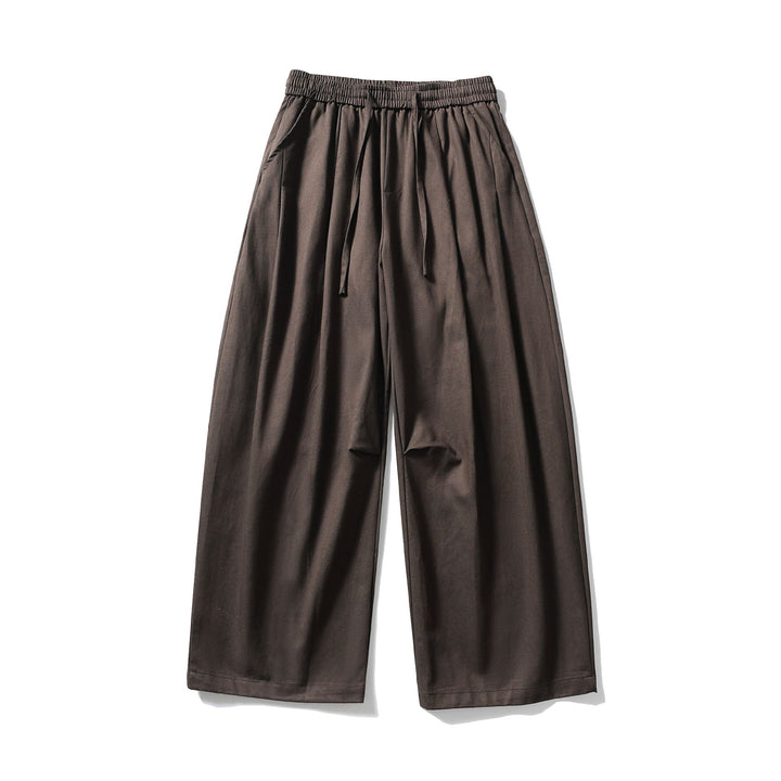 Women's Wide Culotte Pants with High Elastic Waistband and Drawstring Mune Fashion