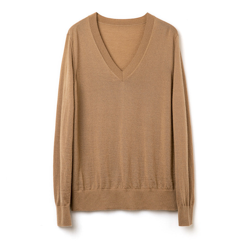 Men's Fine V-Neck Sweater made of Merino Blend with Light Structure Knit Mune Fashion