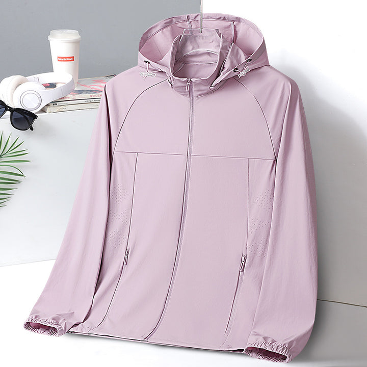 Women's Ultralight UV Protection Windbreaker with Hood and Ventilation Perforation Mune Fashion