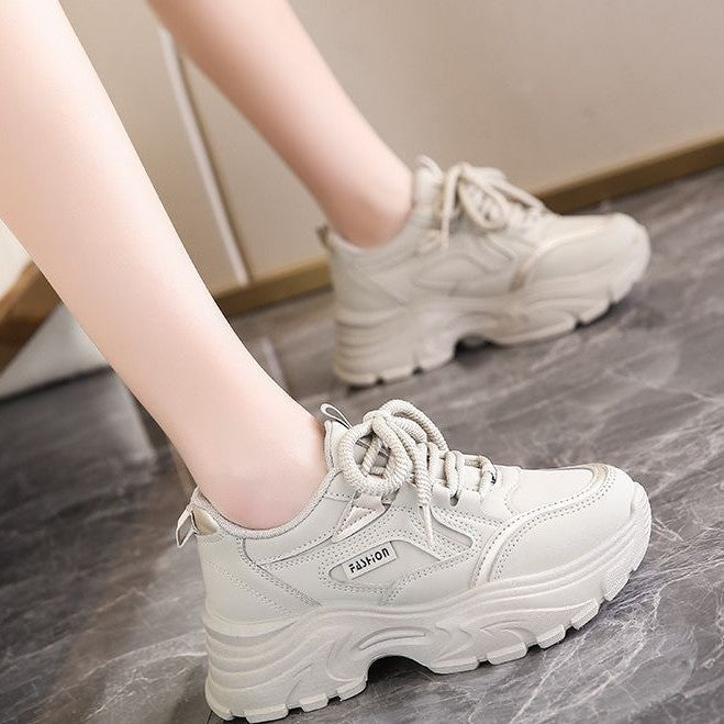 Ladies fashionable platform sneakers with breathable sole and non-slip outsole Mune Fashion
