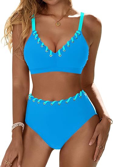 Women's High-Cut Bikini with Lacing Details Mune Fashion