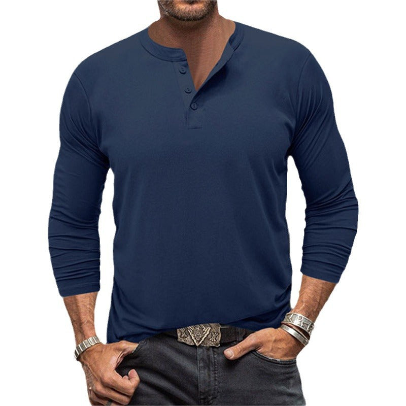 Men's Long Sleeve Henley Shirt made of breathable cotton blend Mune Fashion