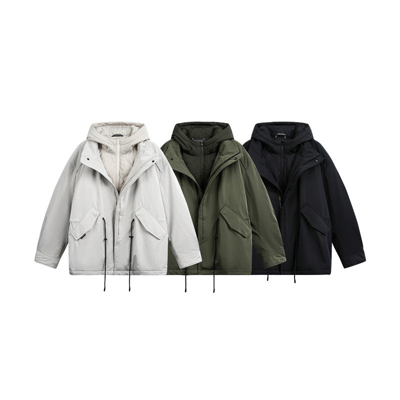 Men's Oversize Parka with Quilted Padding and Drawstring Mune Fashion