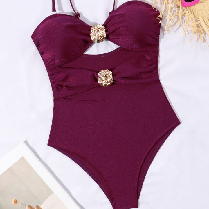 Women's One-Piece Swimsuit with Refined Lace-Up Details Mune Fashion