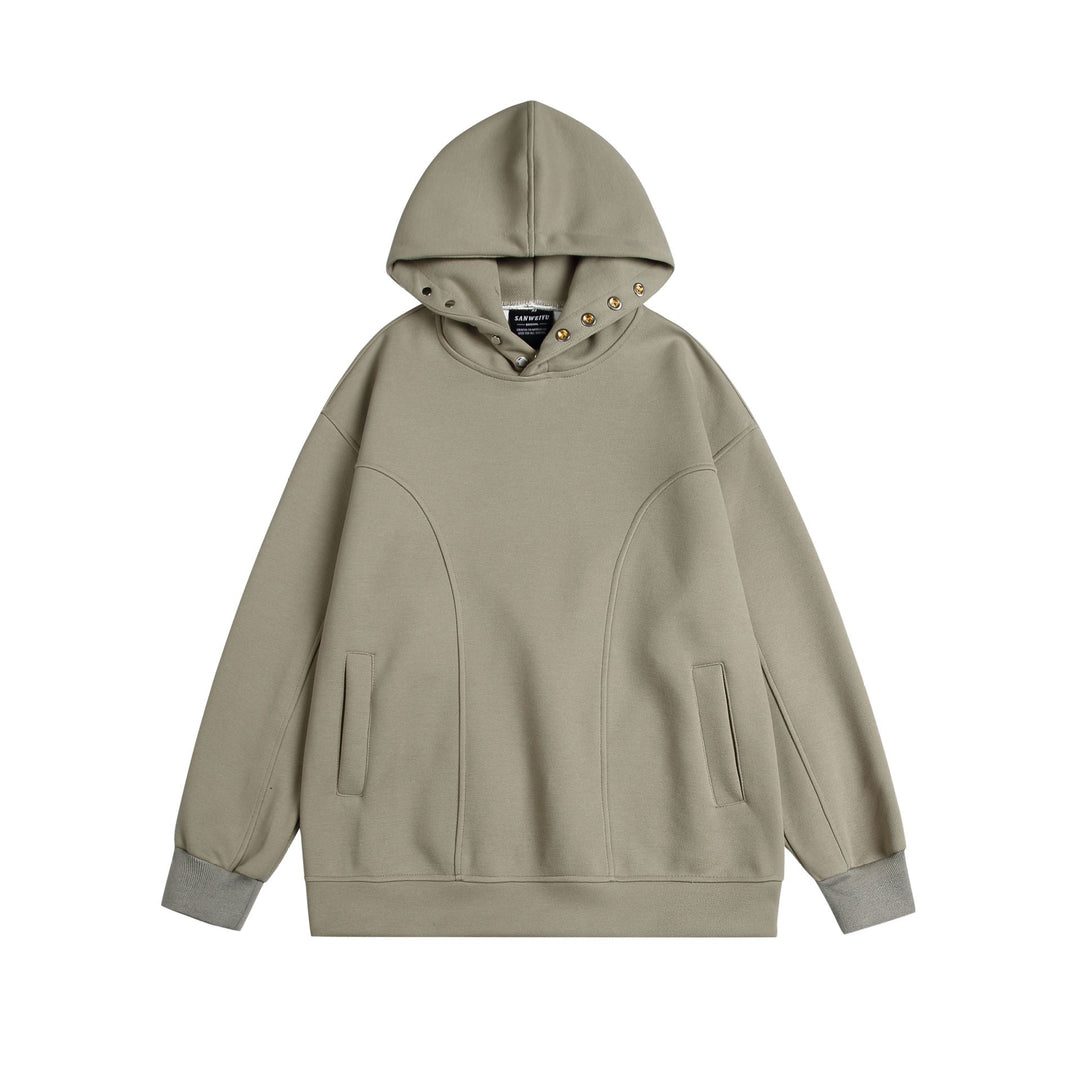 Unisex Oversize Hoodie with Snap Funnel and Seams Mune Fashion