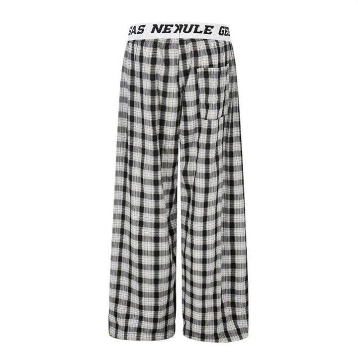 Women's Wide Palazzo Lounge Pants with Elastic Logo Waistband and Adjustable Hem Mune Fashion