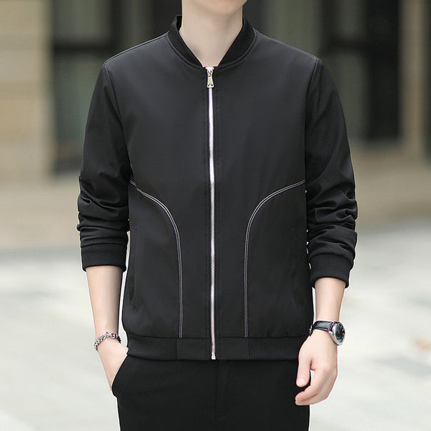 Men's lightweight nylon bomber with minimalist design and ribbed cuffs Mune Fashion